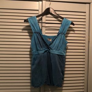 Bamboo co Tie dye tank with embellished neckline